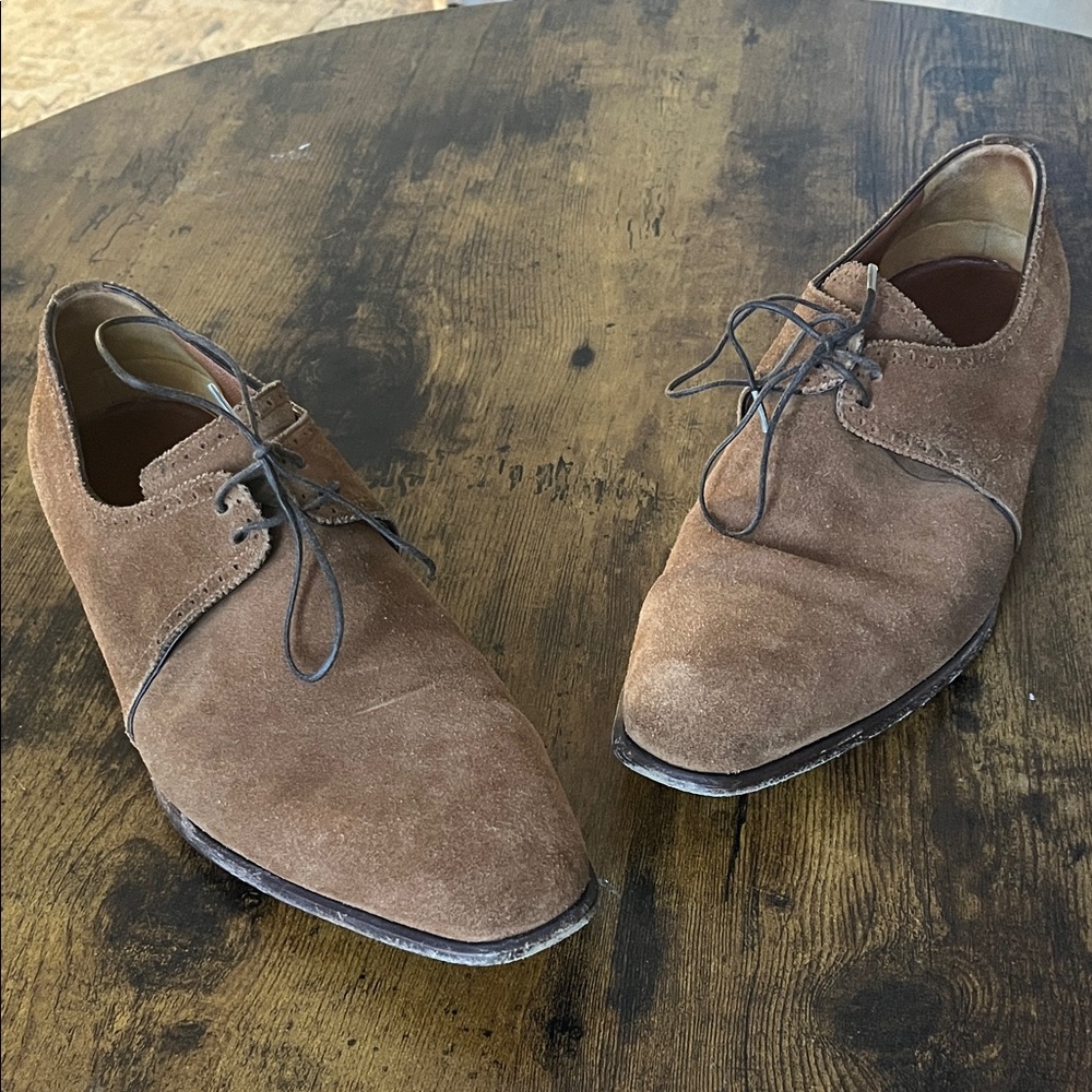 a. testoni Suede Brown Men's Oxfords